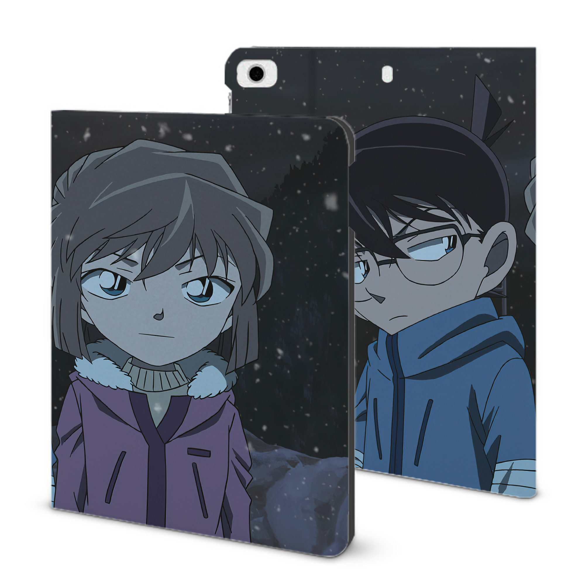 （画像用） 名探偵コナン Detective Conan IPad ケース ブック型 PUレザー TPU 耐衝撃 軽量 薄型 ペン収納なし 全面保護 IPad 各モデル対応